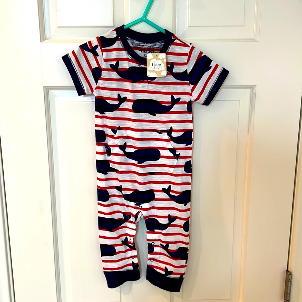 Hatley Whale Baby Romper 9-12 month
